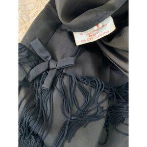Vintage  womens flapper dress black small black  fringing